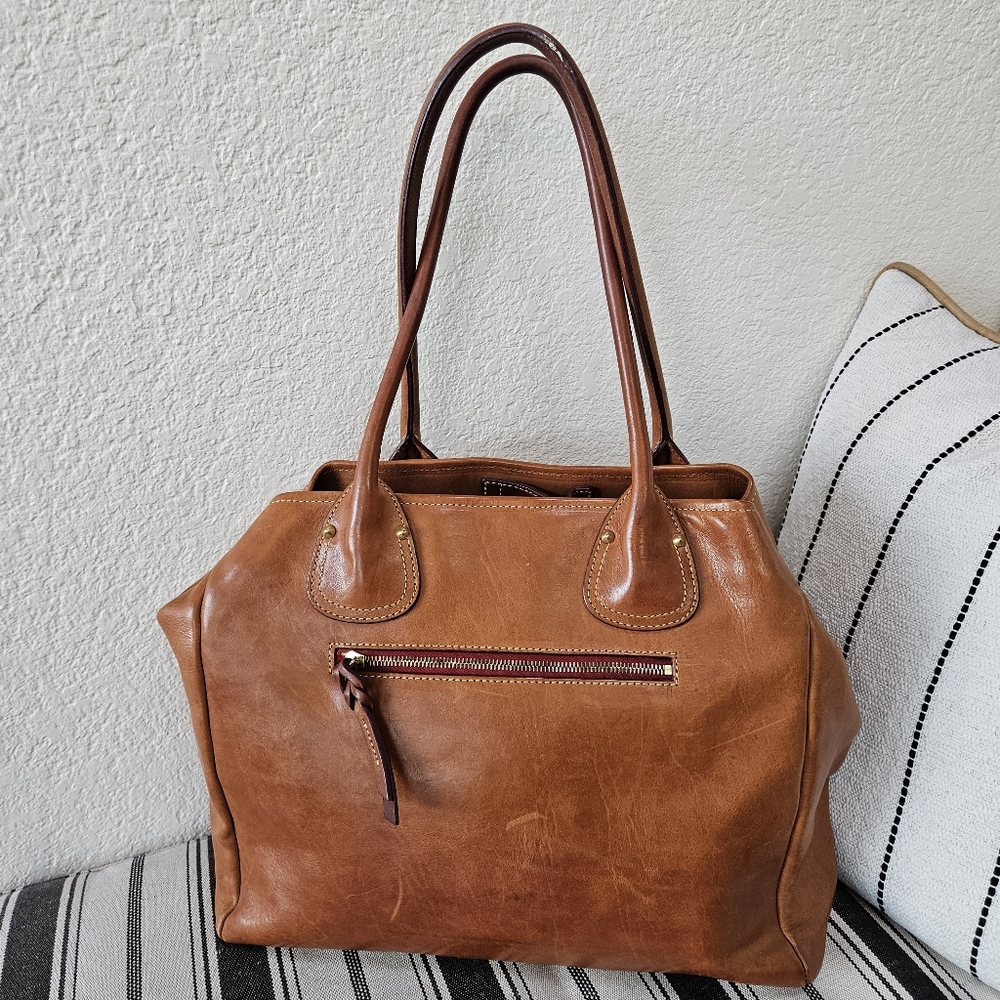 Vintage Dooney and Bourke Florentine Tulip Leather Tote - Picture 2 of 7